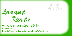 lorant kurti business card